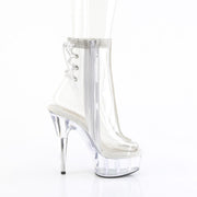 Pleaser DELIGHT-1018C-2RS Platform Ankle Boot (Clear-Rhinestone/Clear)