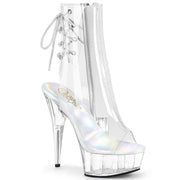 Pleaser DELIGHT-1018C Platform Ankle Boot (Clear/Clear)