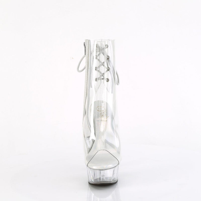 Pleaser DELIGHT-1018C Platform Ankle Boot (Clear/Clear)