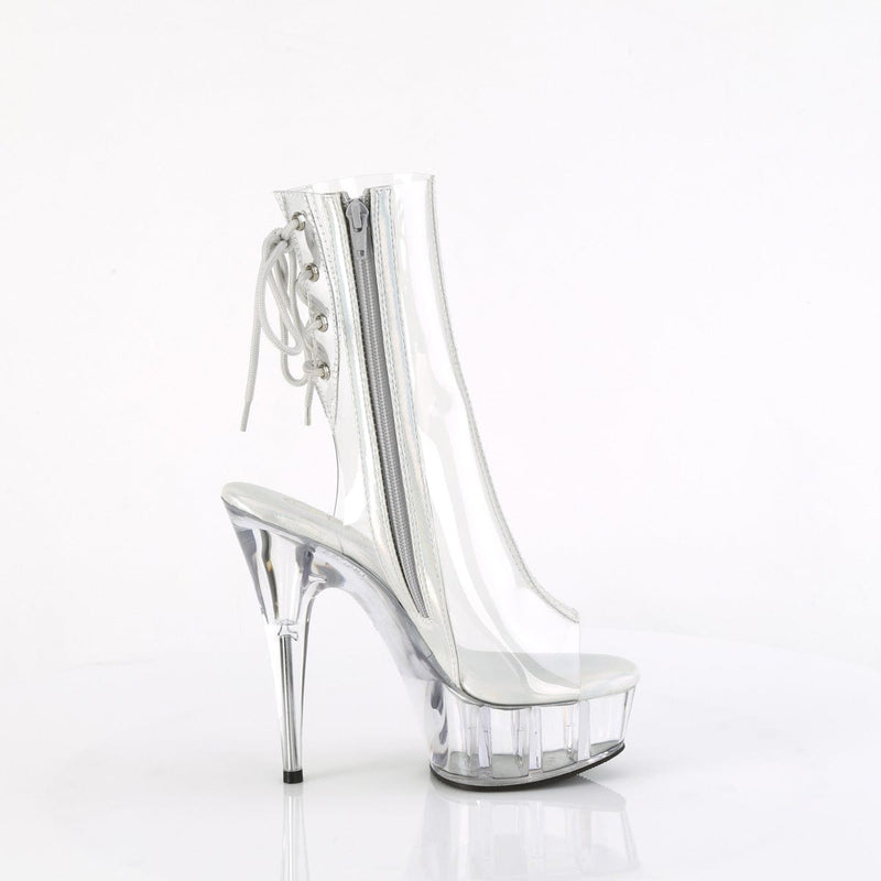 Pleaser DELIGHT-1018C Platform Ankle Boot (Clear/Clear)