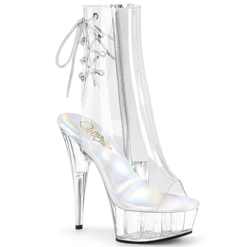 Pleaser DELIGHT-1018C Platform Ankle Boot (Clear/Clear)