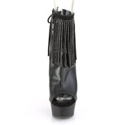Pleaser DELIGHT-1018RSF Platform Ankle Boot (Black Faux Leather/Black Matte)