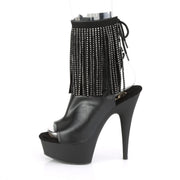 Pleaser DELIGHT-1018RSF Platform Ankle Boot (Black Faux Leather/Black Matte)