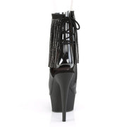 Pleaser DELIGHT-1018RSF Platform Ankle Boot (Black Faux Leather/Black Matte)