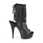 Pleaser DELIGHT-1018RSF Platform Ankle Boot (Black Faux Leather/Black Matte)