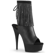 Pleaser DELIGHT-1018RSF Platform Ankle Boot (Black Faux Leather/Black Matte)
