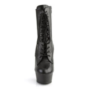 Pleaser DELIGHT-1020 Platform Ankle Boot (Black Leather/Black)