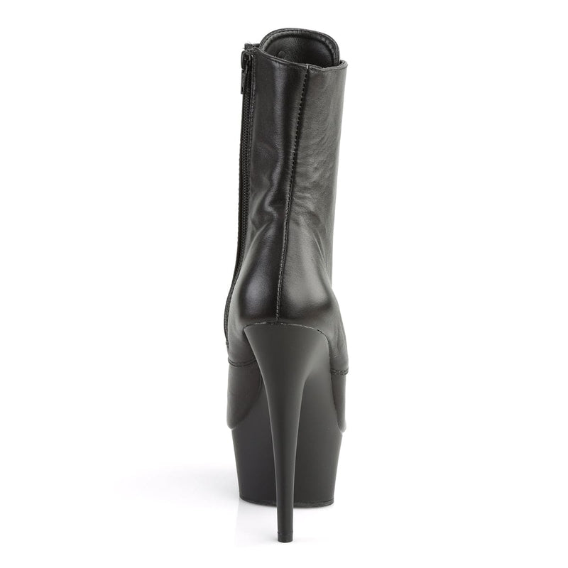 Pleaser DELIGHT-1020 Platform Ankle Boot (Black Leather/Black)