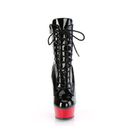 Pleaser DELIGHT-1020 Platform Ankle Boot (Black Patent/Red)