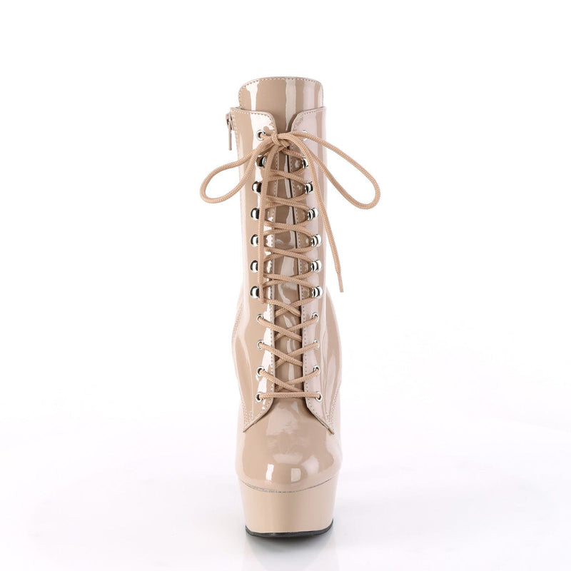 Pleaser DELIGHT-1020 Platform Ankle Boot (Nude Patent/Nude)