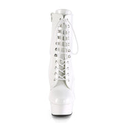 Pleaser DELIGHT-1020 Platform Ankle Boot (White Patent/White)