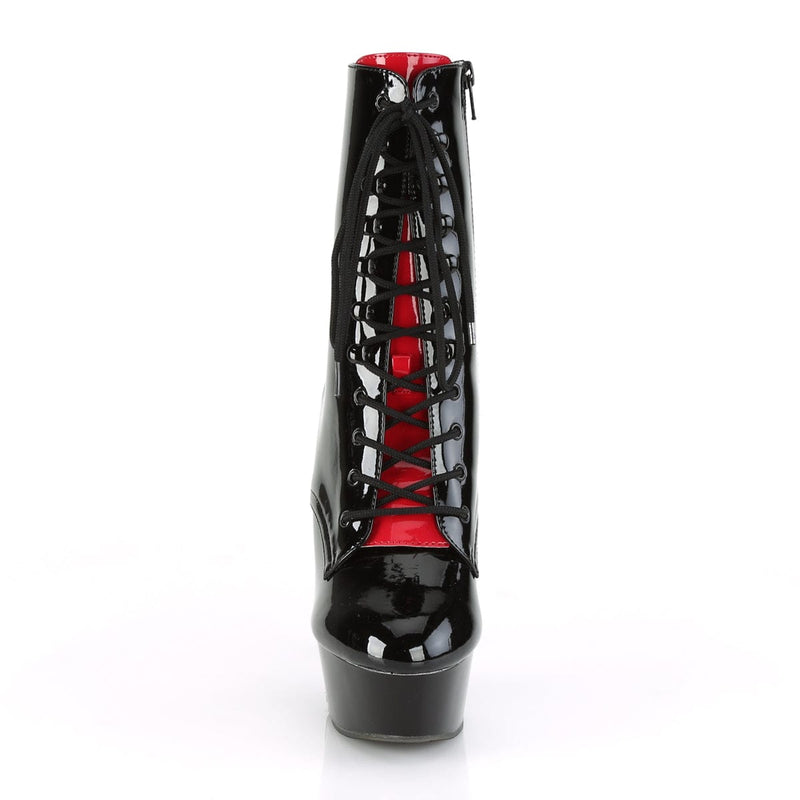 Pleaser DELIGHT-1020FH Platform Ankle Boot (Black Patent/Black)