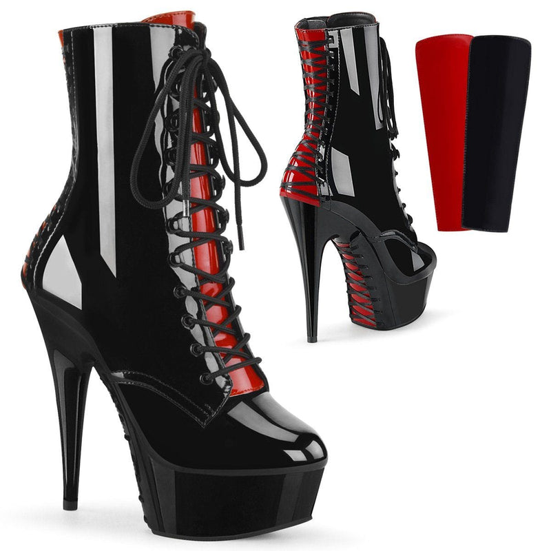 Pleaser DELIGHT-1020FH Platform Ankle Boot (Black Patent/Black)