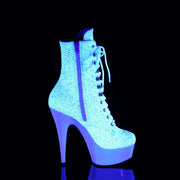 Pleaser DELIGHT-1020LG Platform Ankle Boot (Neon White Multi Glitter/Neon White)