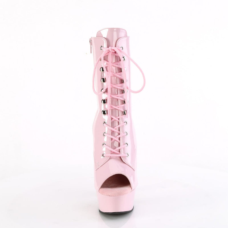 Pleaser DELIGHT-1021 Platform Ankle Boot (Baby Pink Patent/Baby Pink)