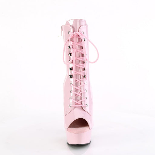 Pleaser DELIGHT-1021 Platform Ankle Boot (Baby Pink Patent/Baby Pink)