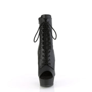 Pleaser DELIGHT-1021 Platform Ankle Boot (Black Faux Leather/Black Matte)
