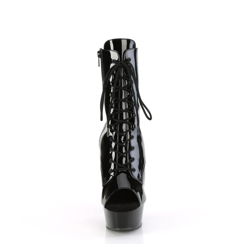 Pleaser DELIGHT-1021 Platform Ankle Boot (Black Patent/Black)