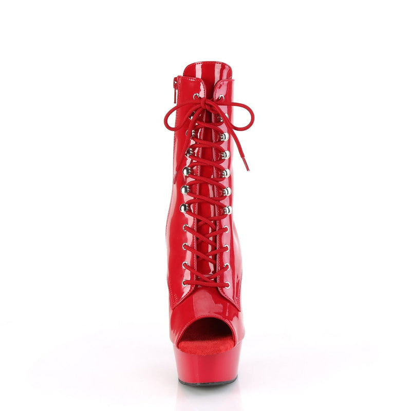 Pleaser DELIGHT-1021 Platform Ankle Boot (Red Patent/Red)