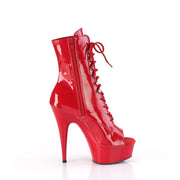 Pleaser DELIGHT-1021 Platform Ankle Boot (Red Patent/Red)
