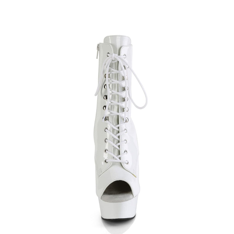 Pleaser DELIGHT-1021 Platform Ankle Boot (White Patent/White)