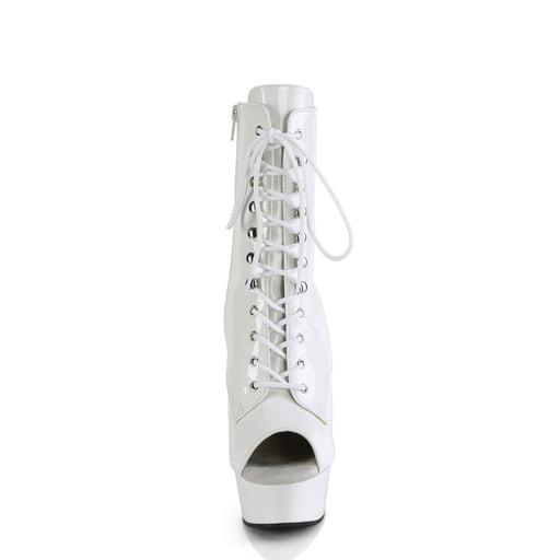 Pleaser DELIGHT-1021 Platform Ankle Boot (White Patent/White)