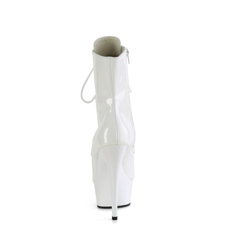 Pleaser DELIGHT-1021 Platform Ankle Boot (White Patent/White)