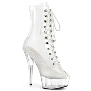 Pleaser DELIGHT-1021C Platform Ankle Boot (Clear/Clear)