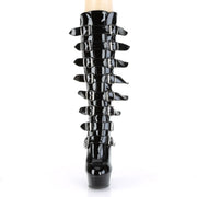 Pleaser DELIGHT-2049 Platform Knee High Boot (Black Patent/Black)