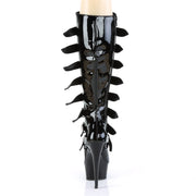 Pleaser DELIGHT-2049 Platform Knee High Boot (Black Patent/Black)