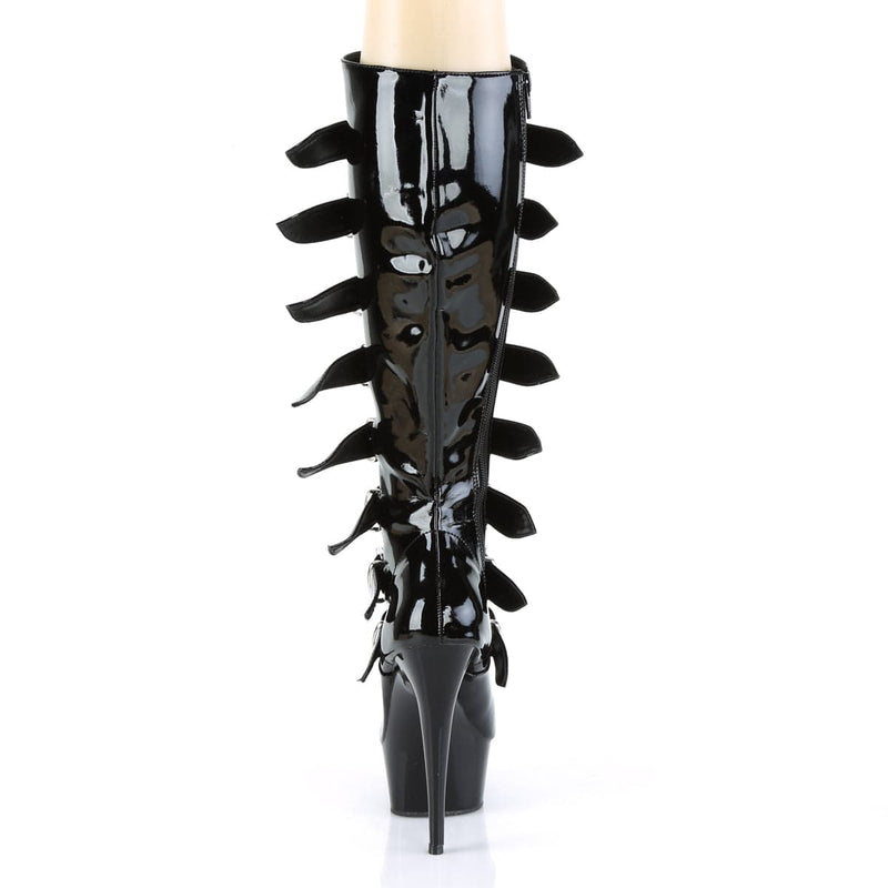 Pleaser DELIGHT-2049 Platform Knee High Boot (Black Patent/Black)
