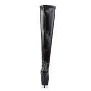 Pleaser DELIGHT-3000 Platform Thigh High Boot (Black Stretch Faux Leather/Black Matte)