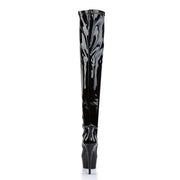 Pleaser DELIGHT-3000 Platform Thigh High Boot (Black Stretch Patent/Black)