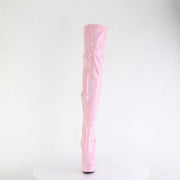 Pleaser DELIGHT-3000HWR Platform Thigh High Boot (Baby Pink Hologram Patent/M)