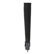 Pleaser DELIGHT-3002-1 Platform Thigh High Boot (Black Stretch Knit Fabric/Black Matte)