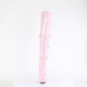 Pleaser DELIGHT-3018 Platform Knee High Boot (Baby Pink Stretch Patent/Baby Pink)