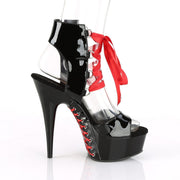 Pleaser DELIGHT-600-14FH Platform Sandal (Black Patent/Black)