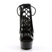 Pleaser DELIGHT-600-20 Platform Ankle Boot (Black/Black)