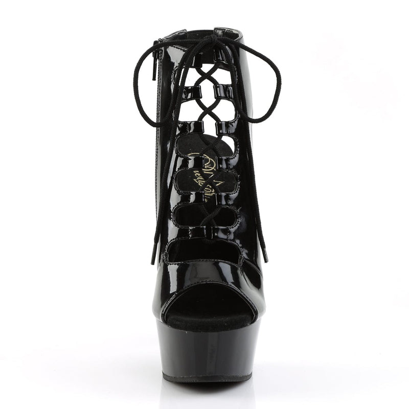 Pleaser DELIGHT-600-20 Platform Ankle Boot (Black/Black)