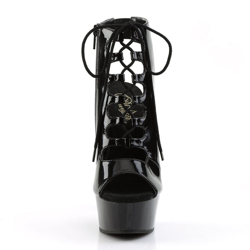 Pleaser DELIGHT-600-20 Platform Ankle Boot (Black/Black)