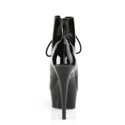 Pleaser DELIGHT-600-22 Platform Ankle Boot (Black Patent/Black)