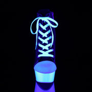 Pleaser DELIGHT-600SK-02 Platform Sneaker (Black Canvas/Neon White)