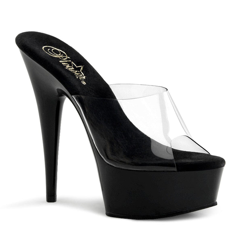 Pleaser DELIGHT-601 Platform Slide (Clear/Black)