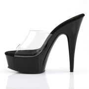 Pleaser DELIGHT-601 Platform Slide (Clear/Black)