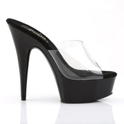 Pleaser DELIGHT-601 Platform Slide (Clear/Black)