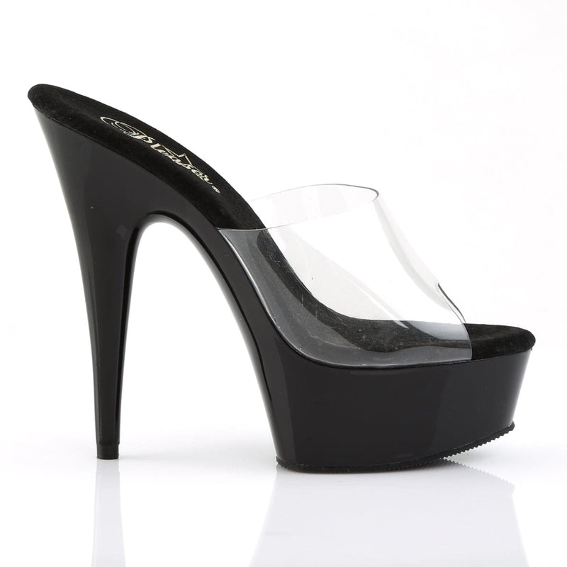 Pleaser DELIGHT-601 Platform Slide (Clear/Black)