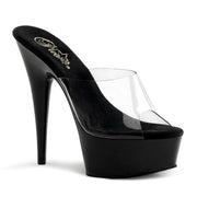 Pleaser DELIGHT-601 Platform Slide (Clear/Black)