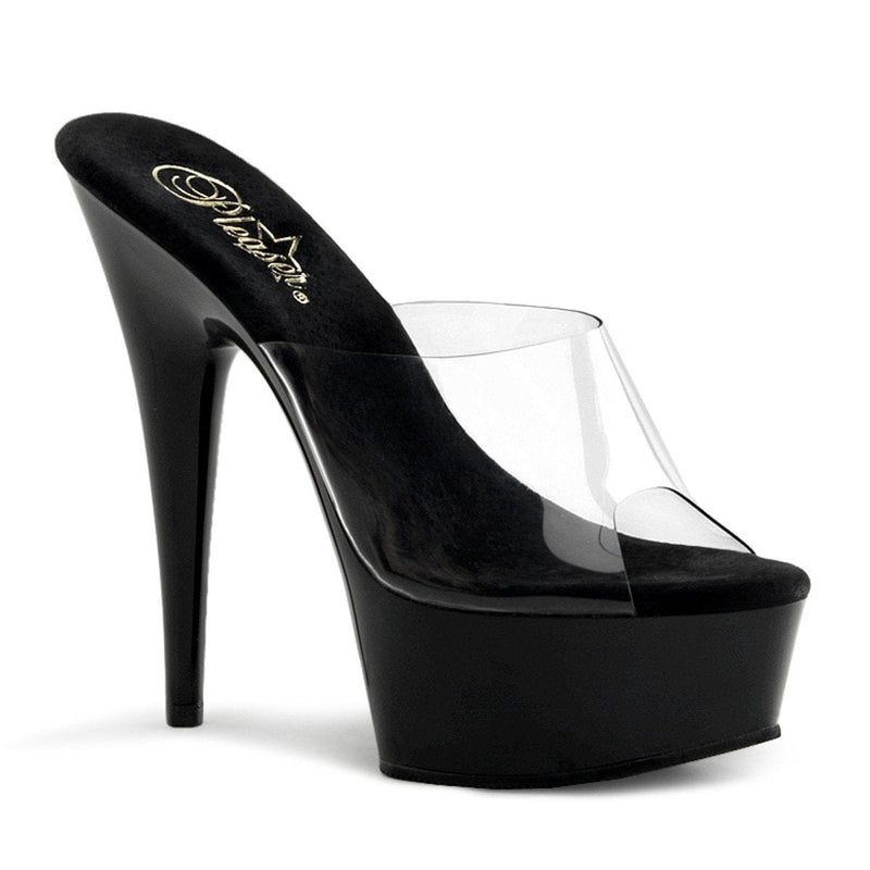 Pleaser DELIGHT-601 Platform Slide (Clear/Black)
