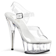 Pleaser DELIGHT-608 Platform Sandal (Clear/Clear)