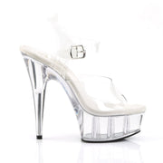 Pleaser DELIGHT-608 Platform Sandal (Clear/Clear)